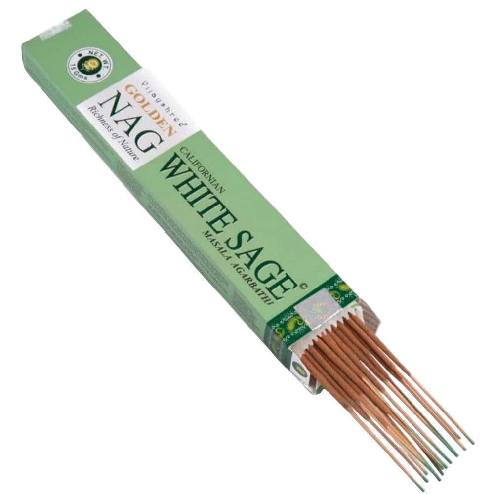 Salvia Bianca - Bastoncini di Incenso - Vijayshree Golden Nag - 15g