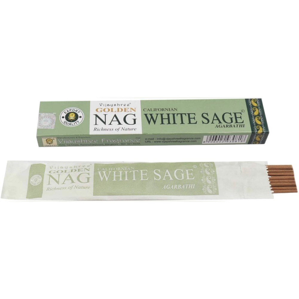 Salvia Bianca - Bastoncini di Incenso - Vijayshree Golden Nag - 15g