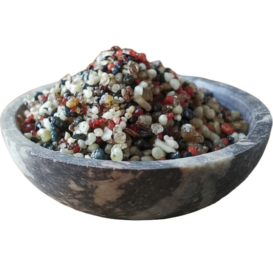 Incenso Pontificale - mix di resine e fiori - varietà di Olibano, Fiori di lavanda, fiori di calendula